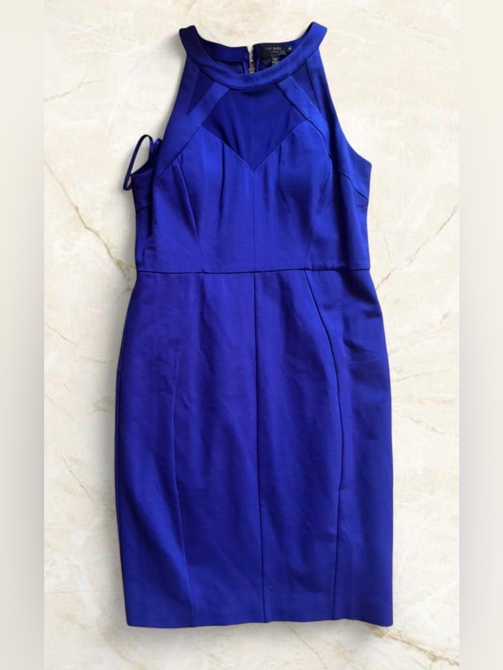 Ted Baker "Jashmee" royal blue bodycon dress - size 12 Classic Minimalist